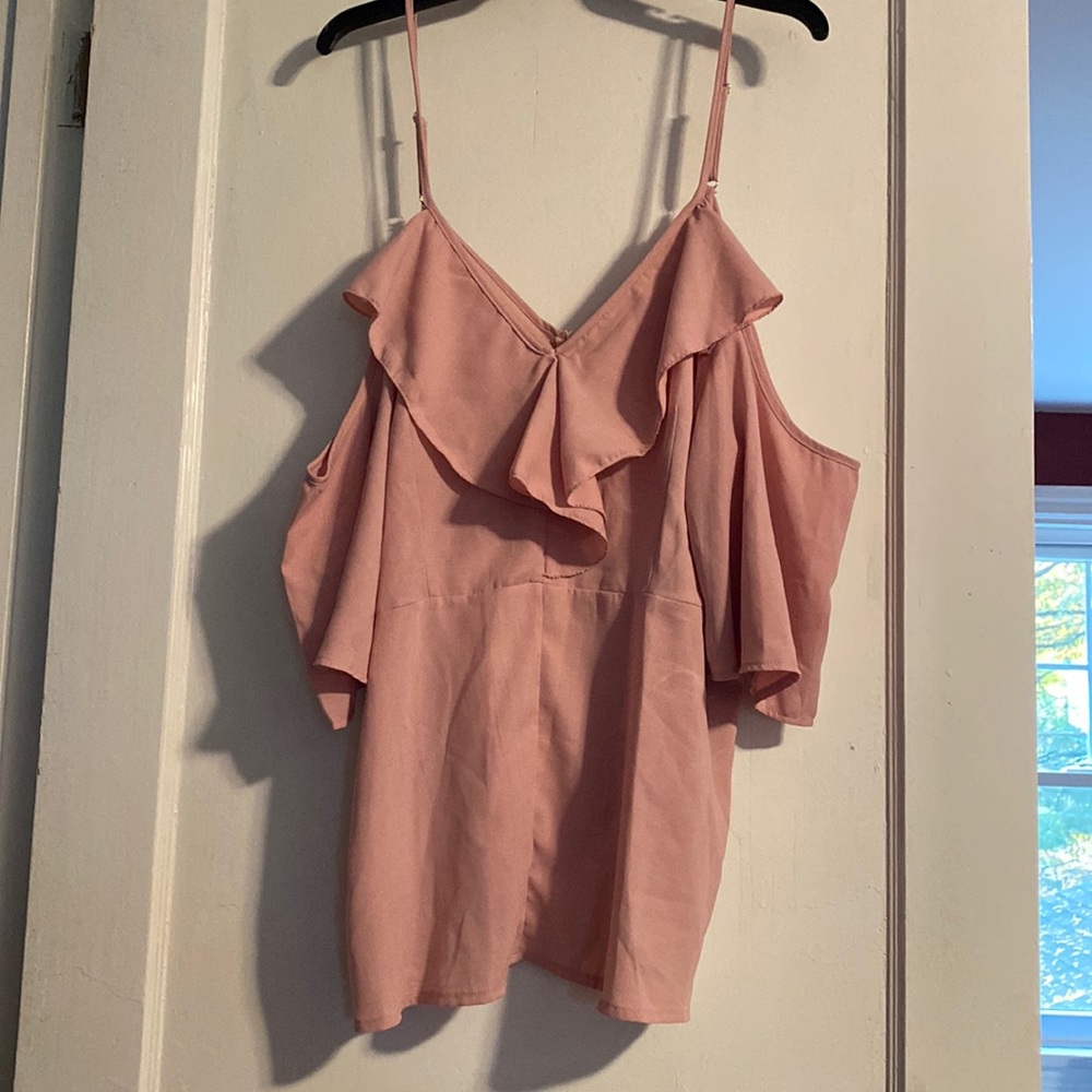 Cold Shoulder Pink Tanktop Blouse